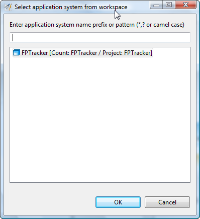 Application System Selection Dialog