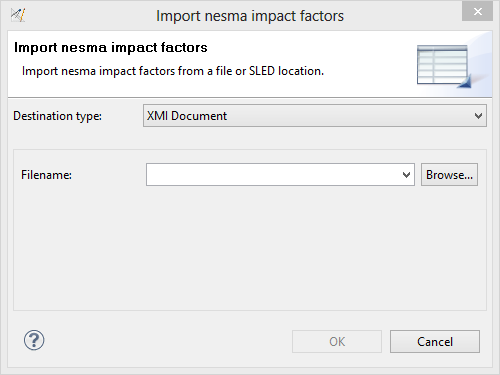 NESMA Impact Factor Import Dialog