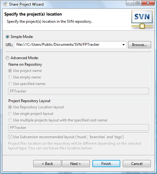 Select SVN Project Name