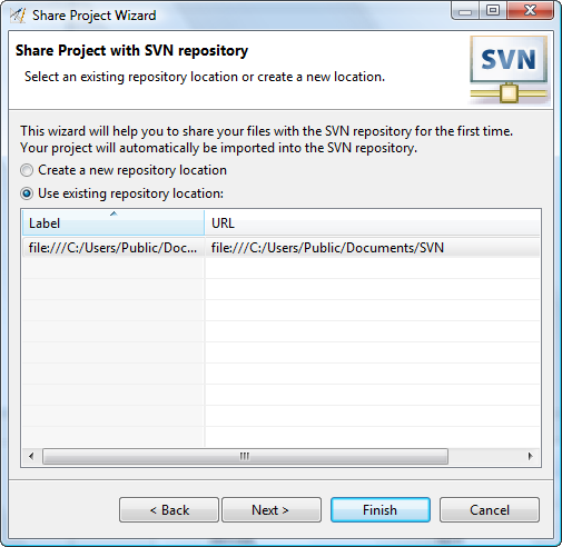 Select SVN Team repository