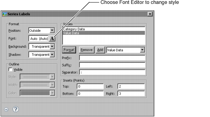 Figure 14-21 Opening Font Editor from Labels
