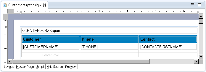 Figure 8-1 Customer report design in the layout editor