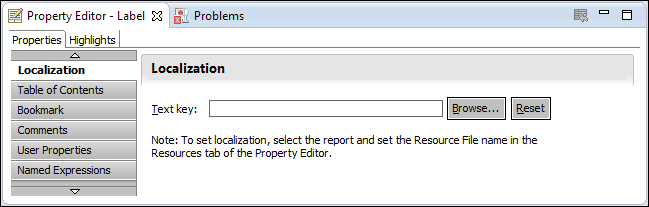 Figure 21-4 Property Editor displaying the Localization page
