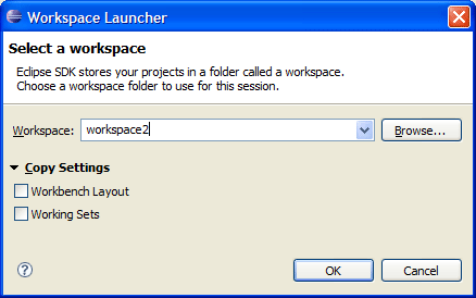 Picture of the workspace switcher dialog