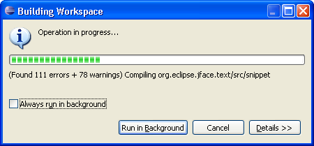 Progress dialog with Run in background button