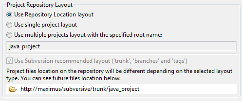 Repository Location layout
