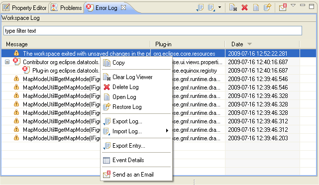 Function Point Modeler Error Log