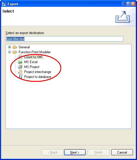 FPM Export Dialog