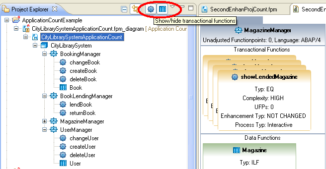 Transactional Function and Data Function Filter